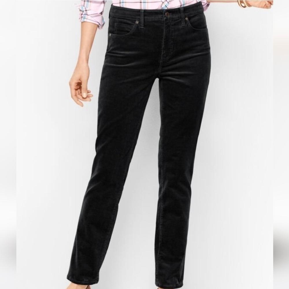 Talbots black corduroy pants High Waist  straight Leg Size 31. appx 9/10